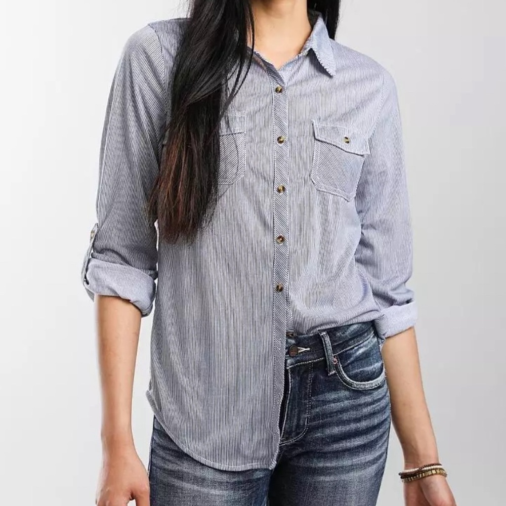 Passport Blue and White  Striped Shirt